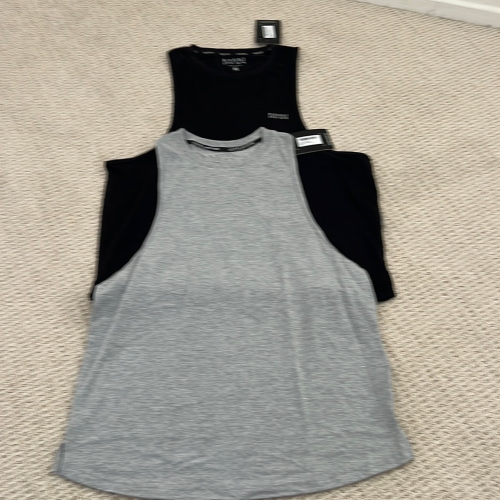 Set of 2 MAN Boohoo tan tops. Brand new! With tags
